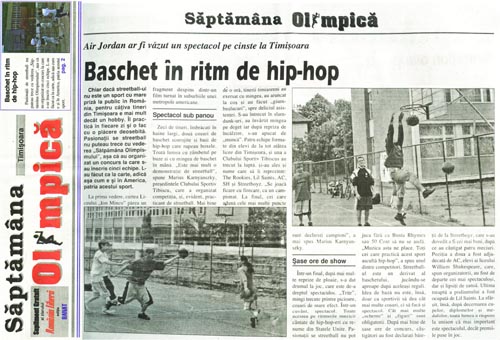 Romania libera, in suplimentul dedicat Saptamanii Olimpice